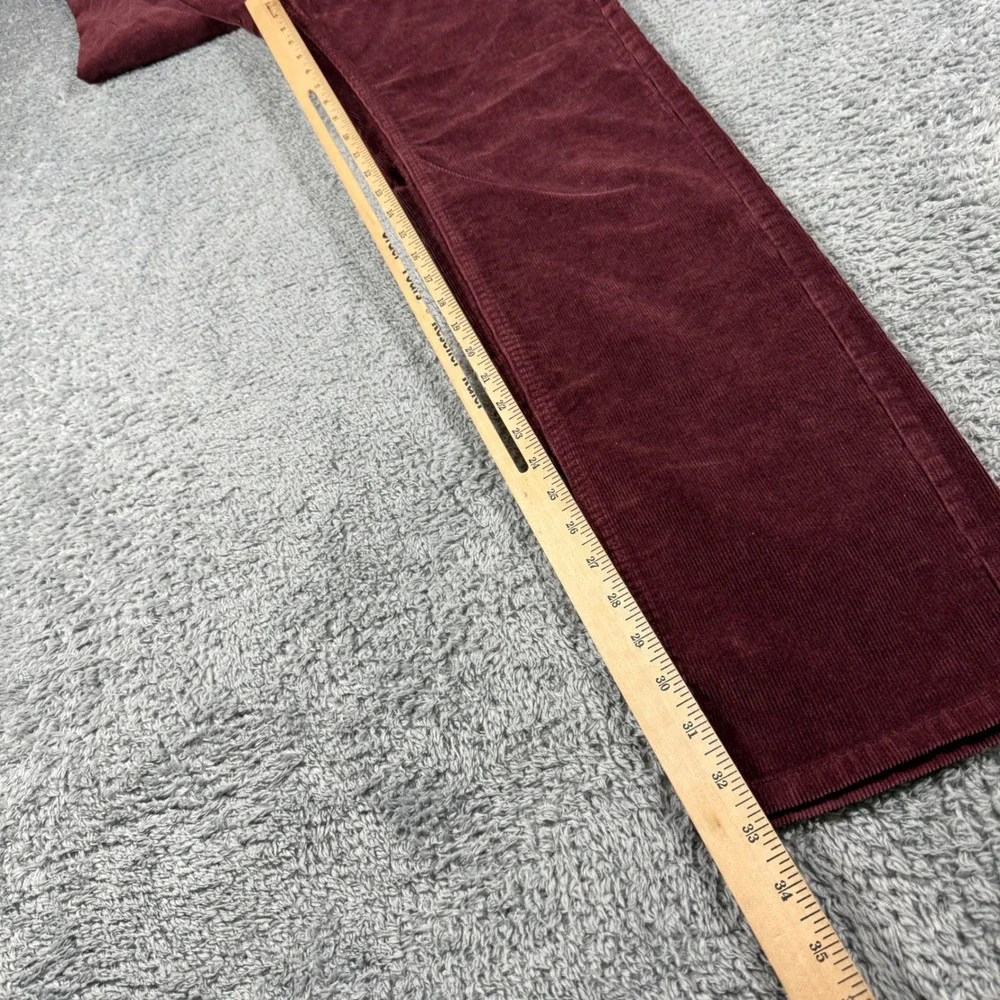 Banana Republic Emerson Pant Mens 31x34 Burgundy Corduroy Straight Leg Trousers